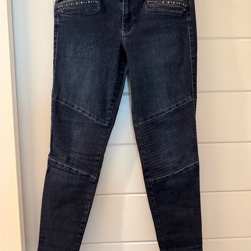 White House Black Market Skinny Jeans with Moto Knee Panels